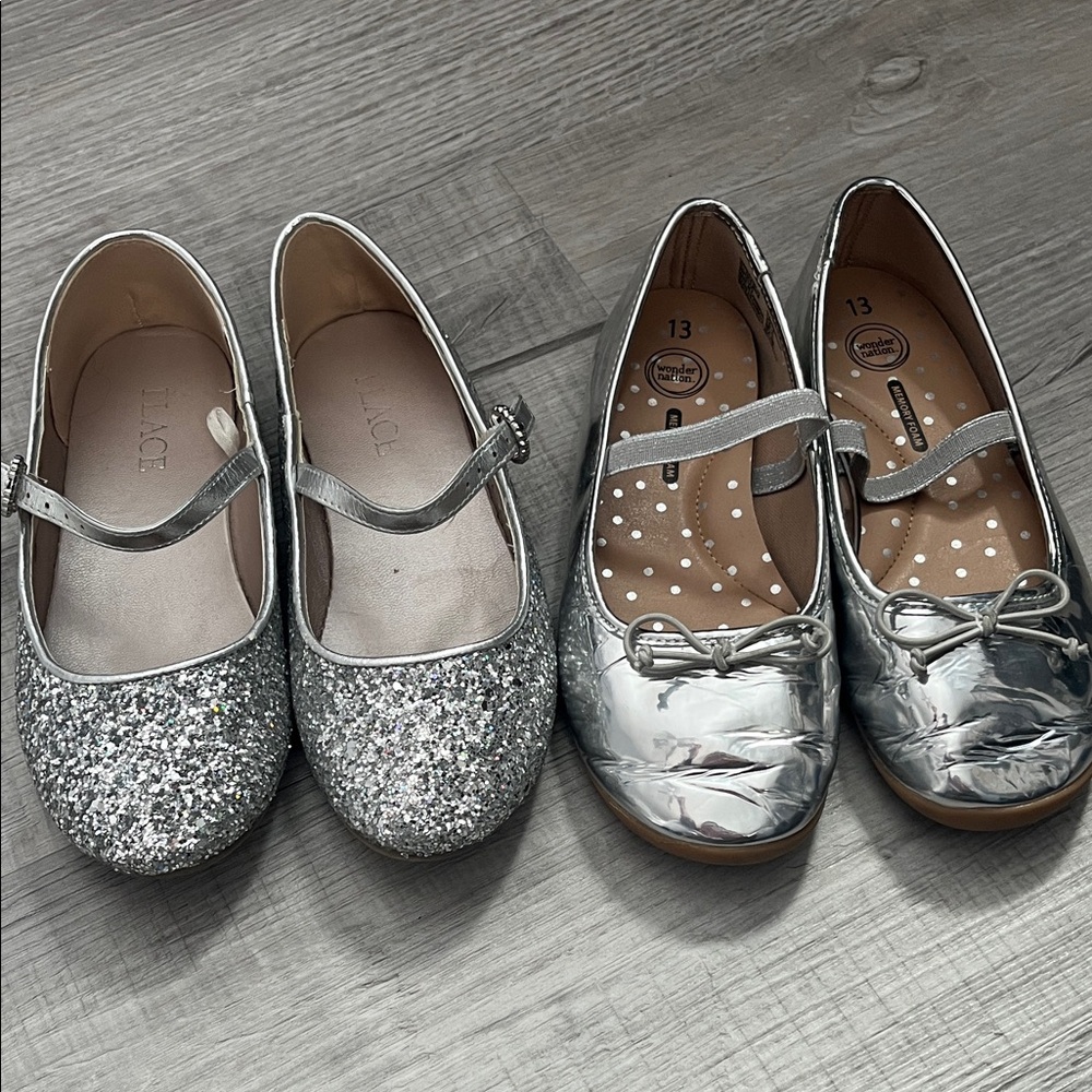 Silver Glitter and Metallic Kids Shoes